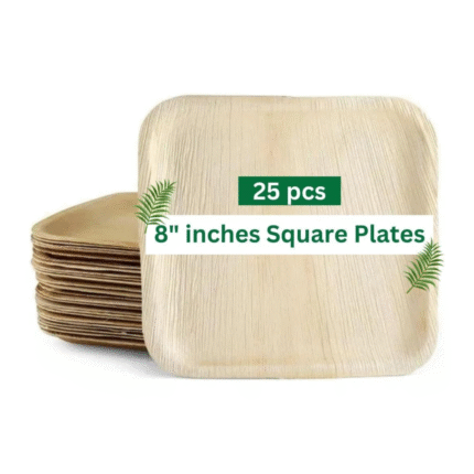 Areca Leaf 8 x 8 Square Plate (Pack of 25)